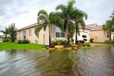 flooded town